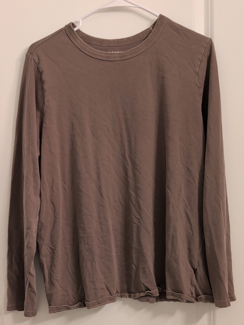 Old Navy Long-Sleeve Crewneck Top in Brown